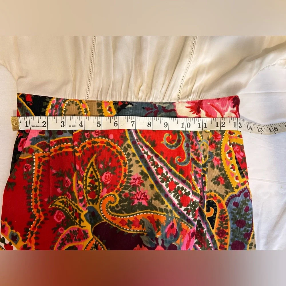 Women's Anthropologie Edme & Esyllte Easy As Pie Paisley Corduroy Dress BOHO 0